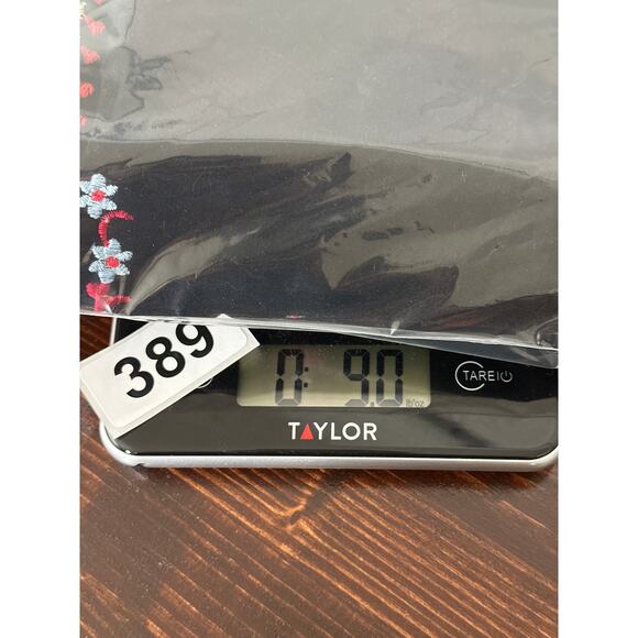 VTG CLIO Velvet Skirt 4 Black Red Embroidered Floral Boho Hippie Dark Coquette - Picture 12 of 12